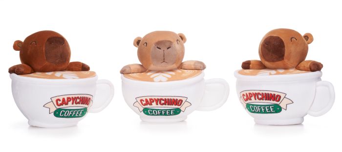 (Mis 3+) CAPICHINO (Capibara In Tazza) Peluche 18cm 3ass…x48